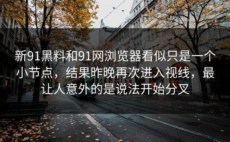 新91黑料和91网浏览器看似只是一个小节点，结果昨晚再次进入视线，最让人意外的是说法开始分叉