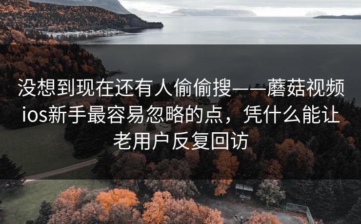 没想到现在还有人偷偷搜——蘑菇视频ios新手最容易忽略的点，凭什么能让老用户反复回访