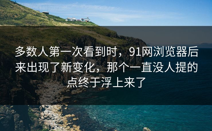 多数人第一次看到时，91网浏览器后来出现了新变化，那个一直没人提的点终于浮上来了