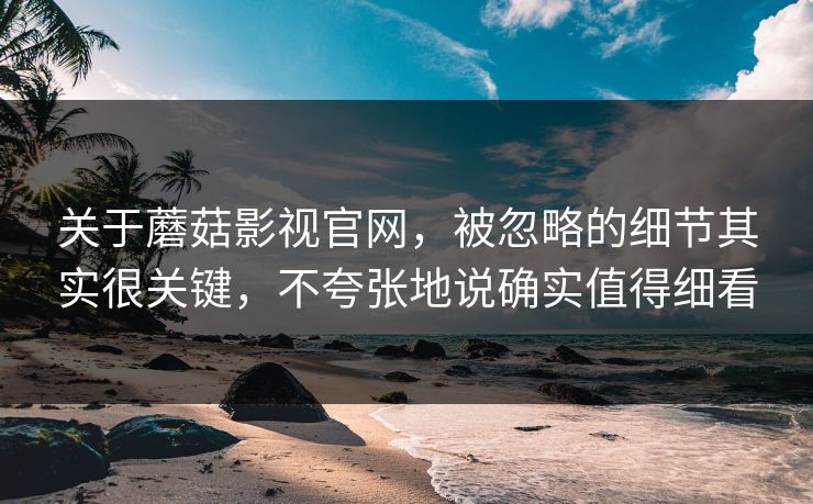 关于蘑菇影视官网，被忽略的细节其实很关键，不夸张地说确实值得细看