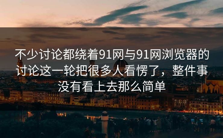 不少讨论都绕着91网与91网浏览器的讨论这一轮把很多人看愣了，整件事没有看上去那么简单