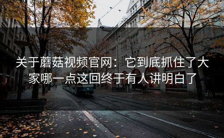 关于蘑菇视频官网：它到底抓住了大家哪一点这回终于有人讲明白了