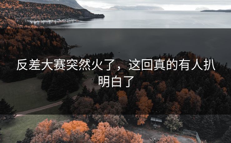 反差大赛突然火了,这回真的有人扒明白了 反差大赛突然火了,这回真的有人扒明白了